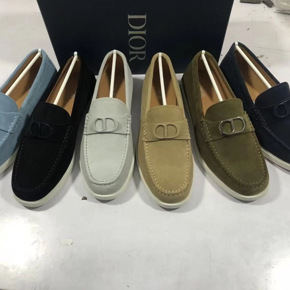Dior CD Logo Suede Loafers for Men and Women