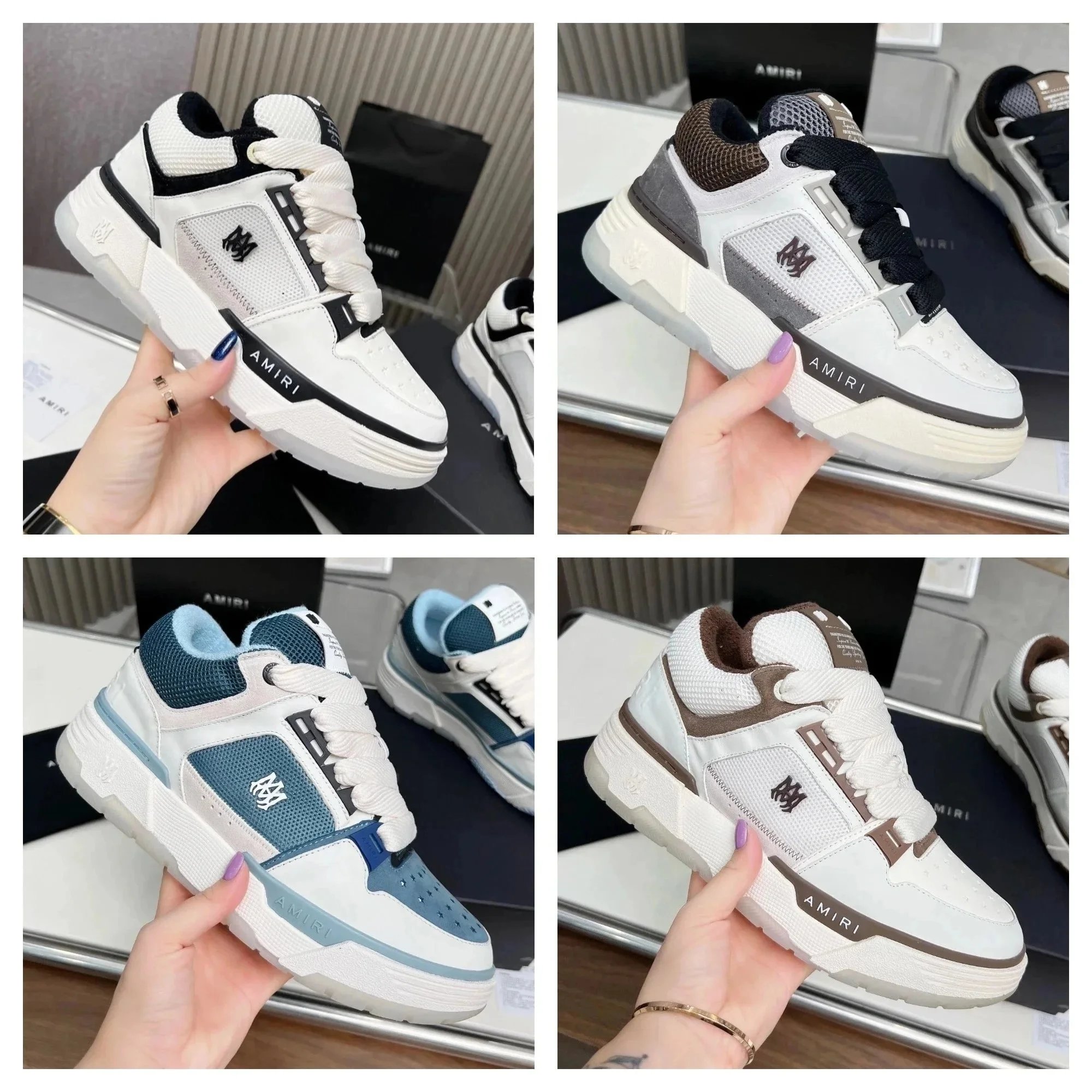 AMIRI White Sneakers with Bold Logo and Chunky Sole