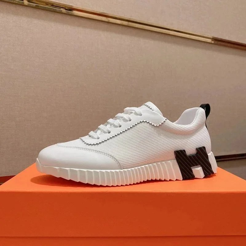 Hermès White H Logo Sneakers for Men and Women